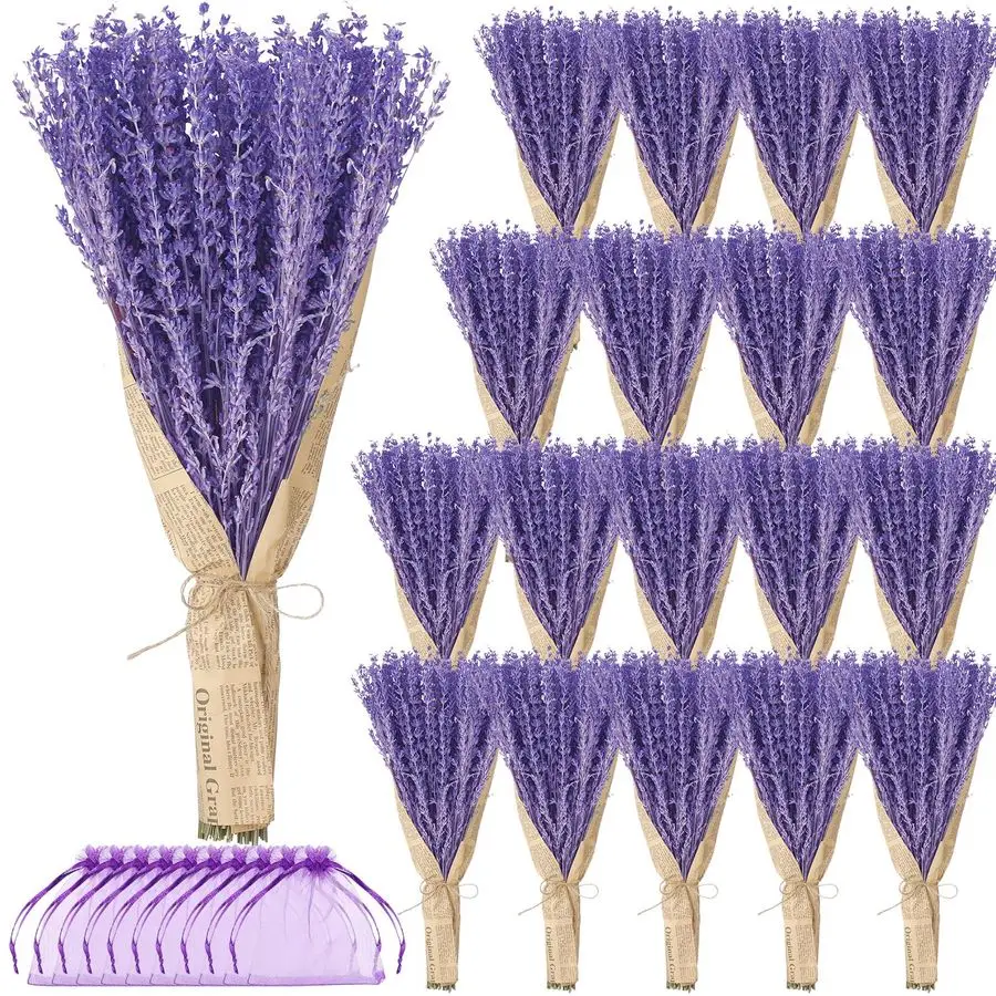 

18 Bunches Dried Lavender Bundles 15.7 Inch Natural Dried Lavender Flowers 14401620 Stems Total for Weeding Decoration Flower Ar