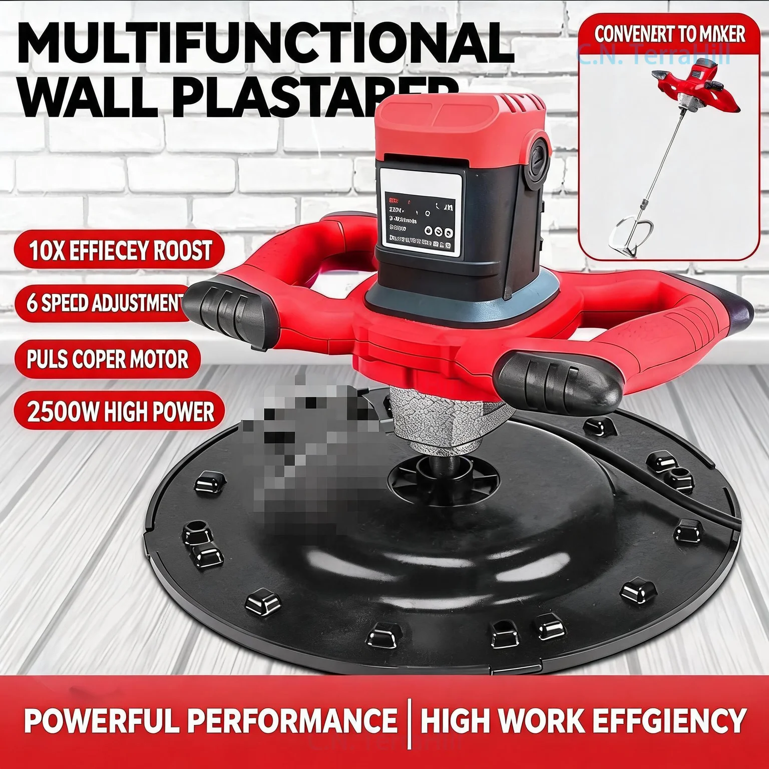 Electric Wall Plastering Trowel Machine Cement Mortar Sanding Polisher Concrete Smoothing Tool for Wall Plastering