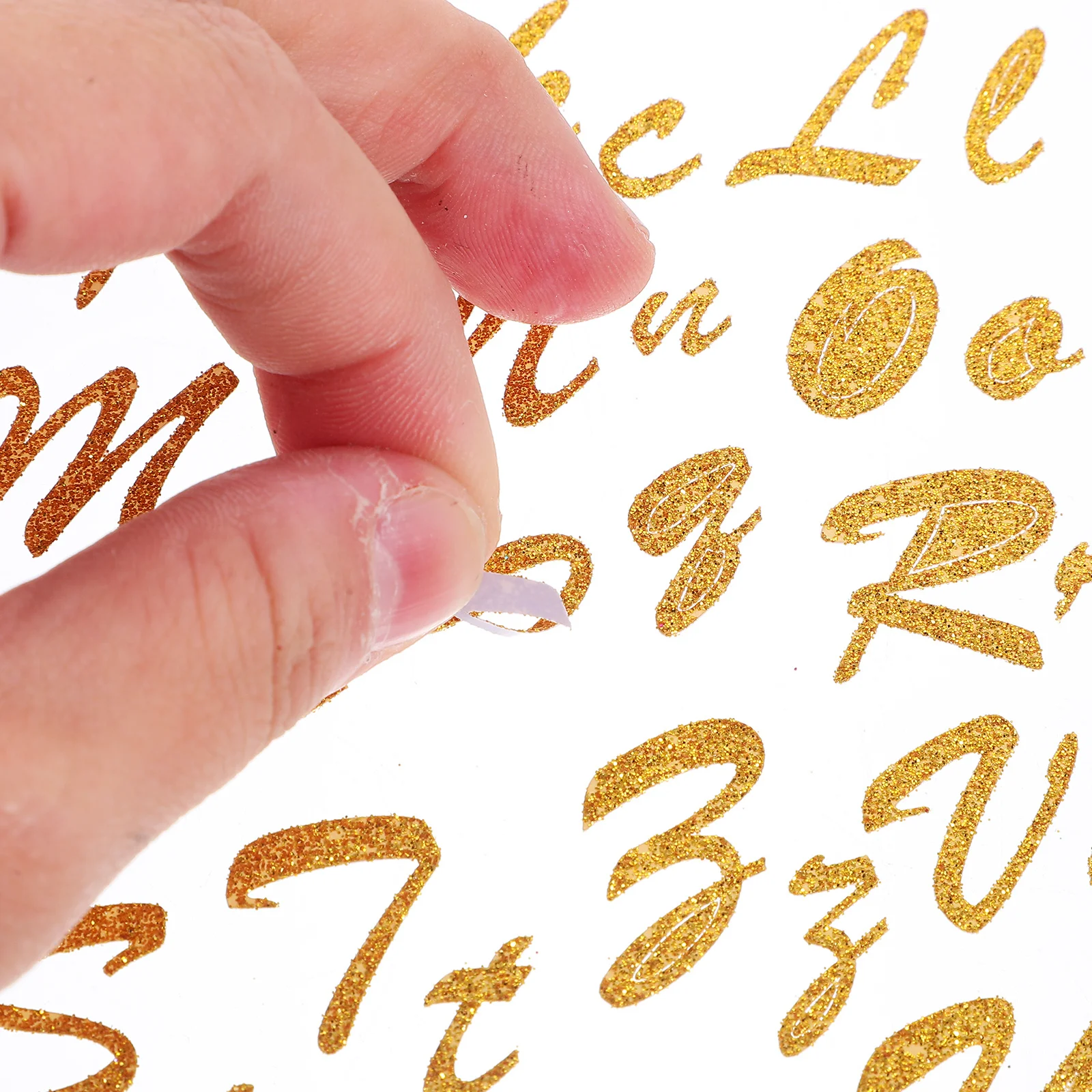 

6 Sheets Glitter Letter Number Stickers Clear Pattern Self-Adhesive Perfect for Windows Metal Glass Doors Decals