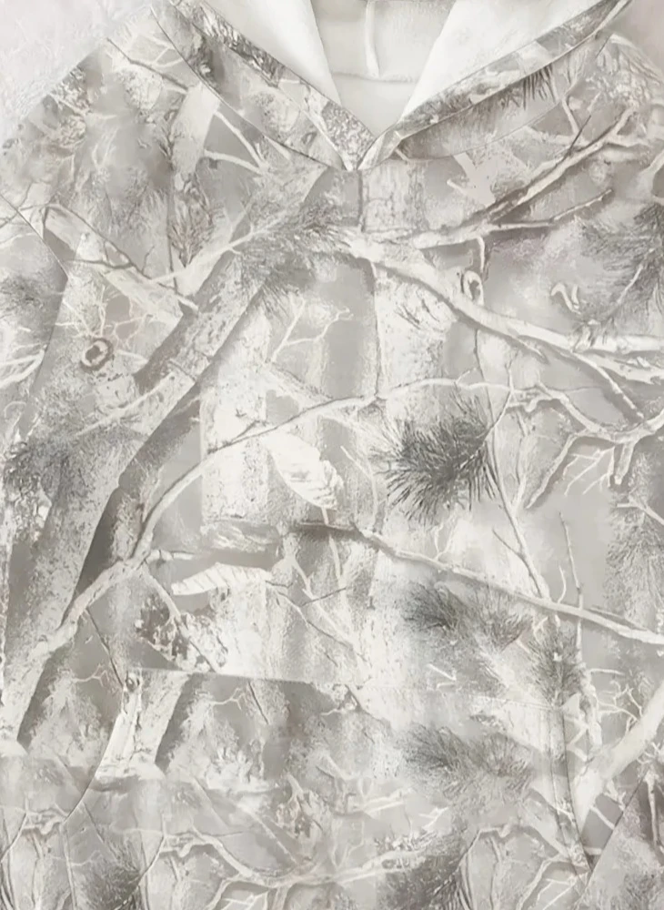 الملابس الغابة مابل فرع نمط سترة فضفاضة عادية كم طويل كنزة قطيفة الشارع الشهير موضة عادية #2