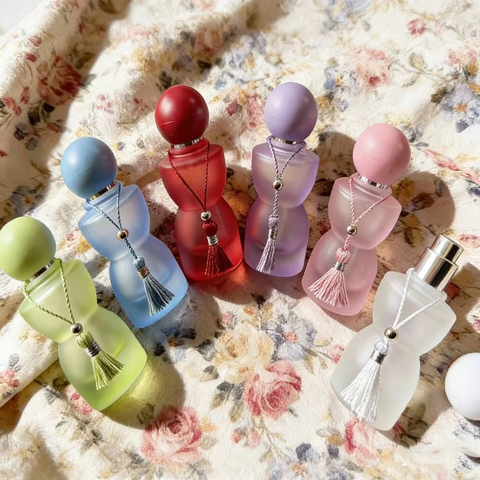 High-end screw cap perfume decanter 30ml colored matt glass spray bottle travel portable cosmetics empty bottle - view 2
