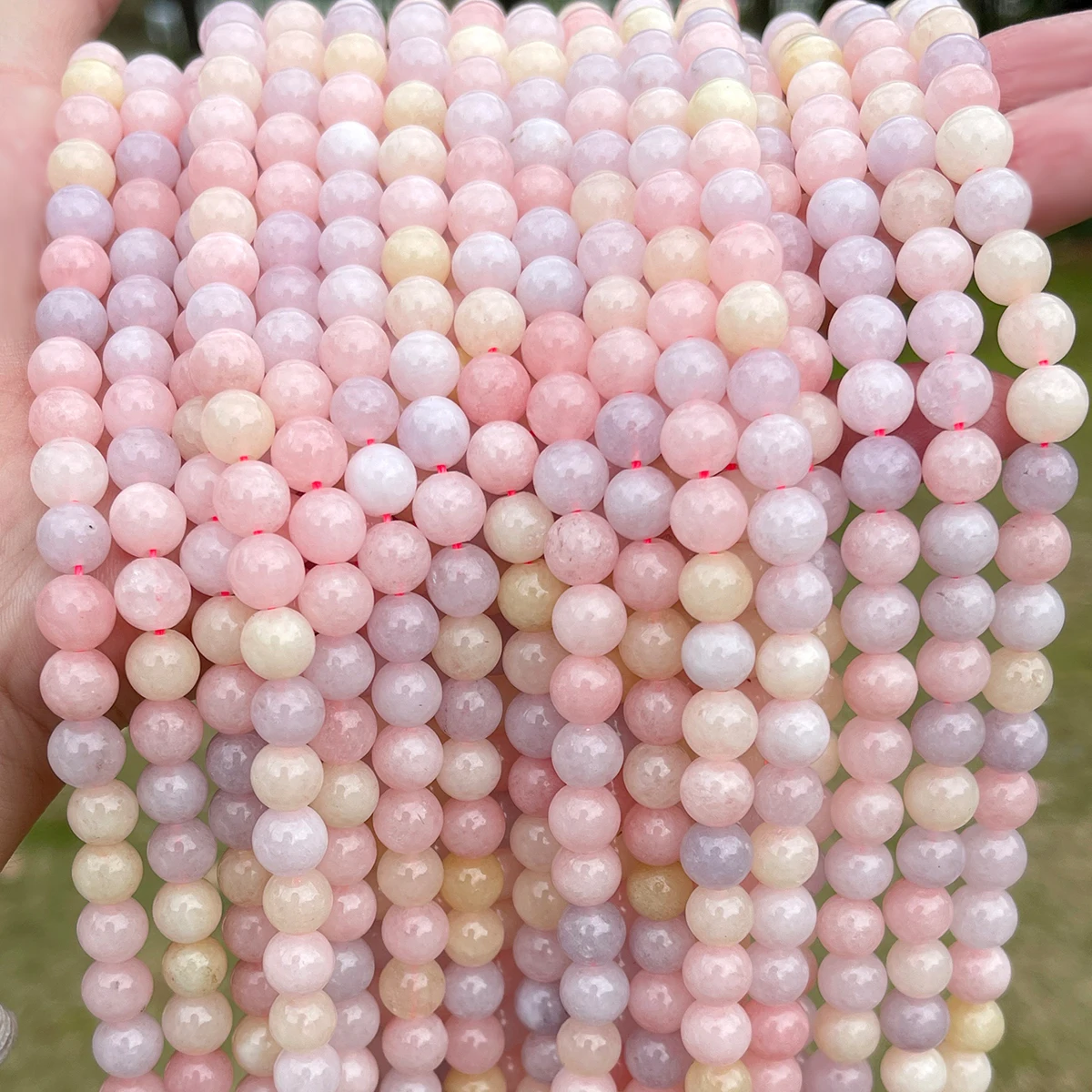 

Enhanced Morganite Color Chalcedony Beads Round Loose Spacer Bead for Jewelry Making Diy Necklace Bracelet Accessory 15" Inch