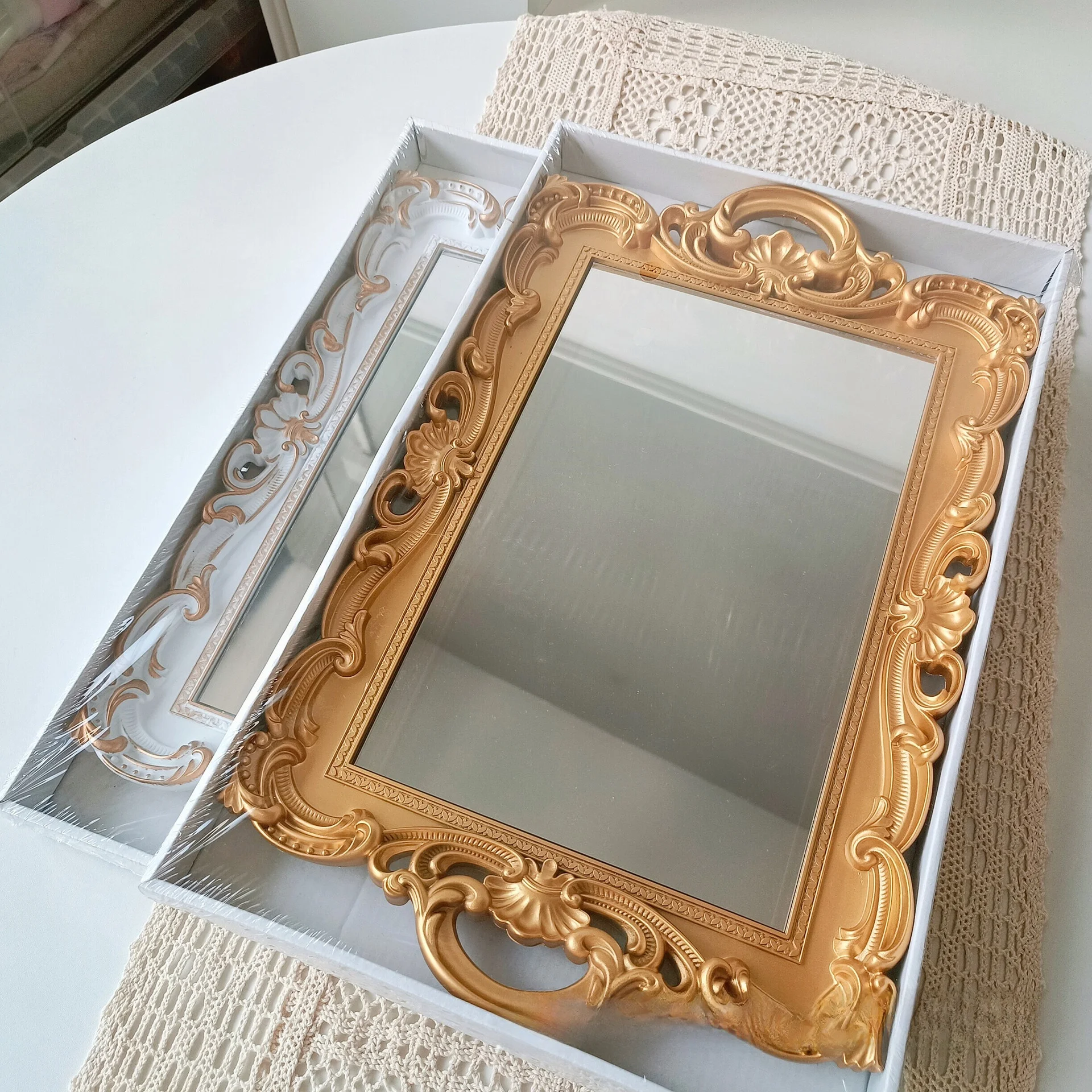 retro-european-glass-mirror-tray-living-room-desktop-decor-jewelry-display-storage-plastic-tray-mirror-cabinet-storage-box