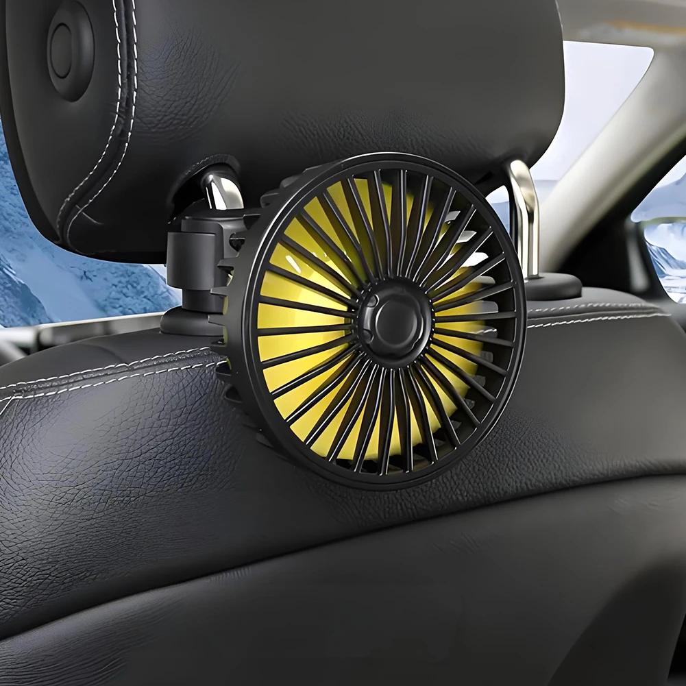 

USB-вентилятор на подголовнике автомобильного сиденья, вращающийся на 360° охлаждающий вентилятор на заднем сиденье, вентилятор на заднем подголовнике автомобиля, летние аксессуары для седана, SUS RV Truck