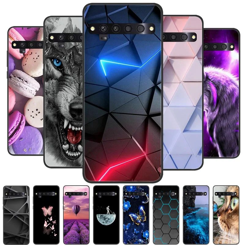Miękkie etui TPU do TCL 10 Pro Case T799B Silicon Cartoon Back Bumper Coque For TCL 10 Pro Covers T799H 10Pro Protective Fundas