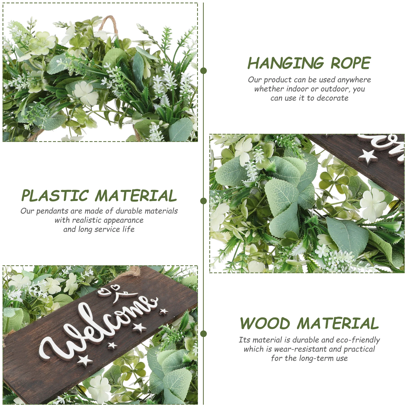 

1pc Artificial Wreath Pendant Simulation Leaf Decor Green Home Holiday Party Spring Decoration Garland Door Hanging Scene Layout