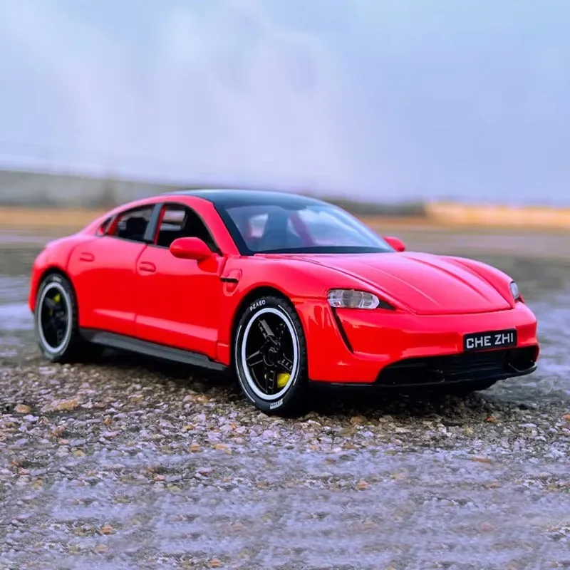 1:32 Diecast Taycan Nieuwe Energie Voertuigen Legering Metalen Auto Model Trek Auto Geluid Licht Voor Kinderen Speelgoed Gift Voertuigen