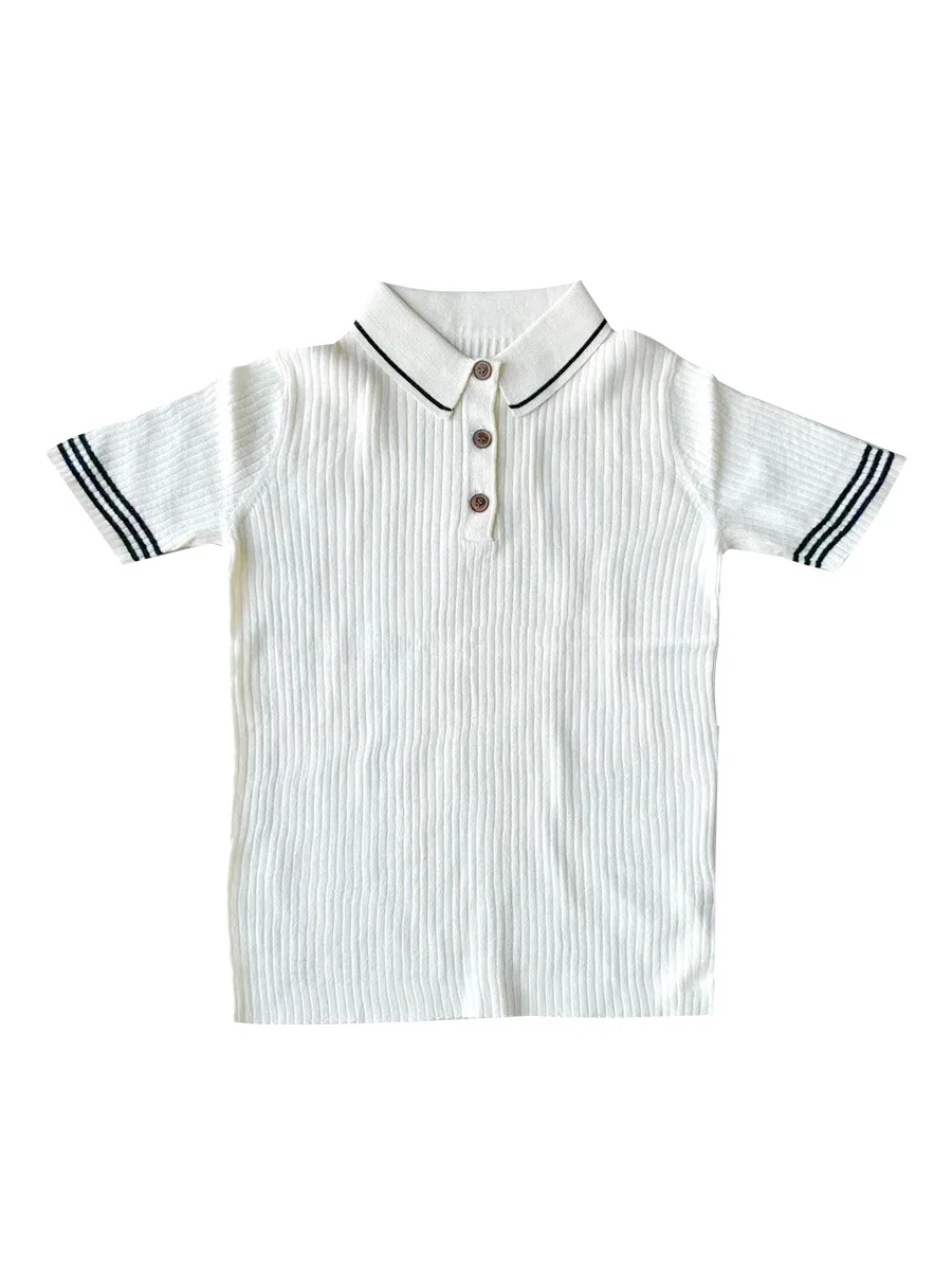 Детская трикотажная рубашка в полоску Дженни и Дэйв, мягкая и дышащая универсальная рубашка в европейском и американском стиле для мальчиков, 2024