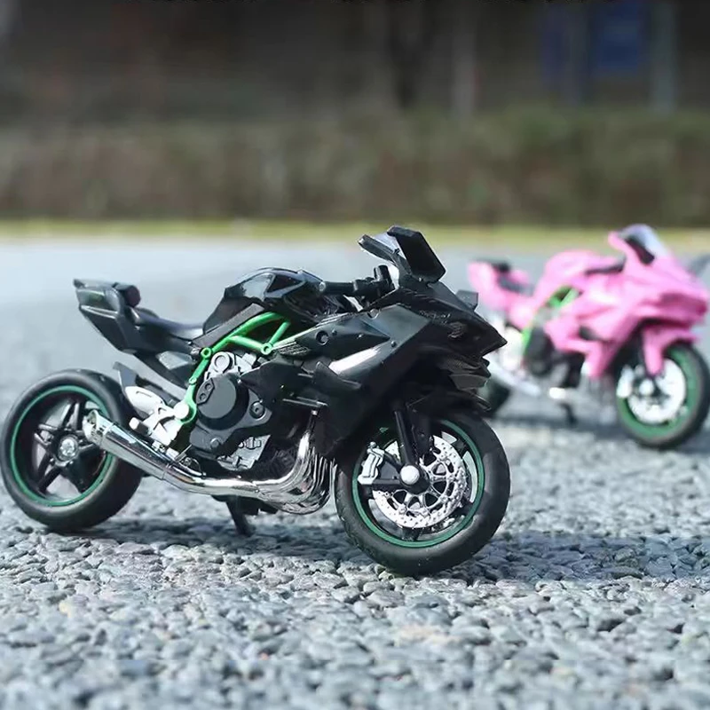 1:18 Ninja hx816 H2R Diecast Motorcycle Model Workable Shork-Absorber Toy For Children Gifts Toy Decoration