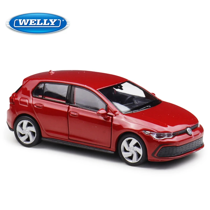 

Машинка WELLY 1:36, литая под давлением, модель Volkswagen Golf 8 GTI, имитационная модель из сплава, с функцией откручивания и открывающимися дверями
