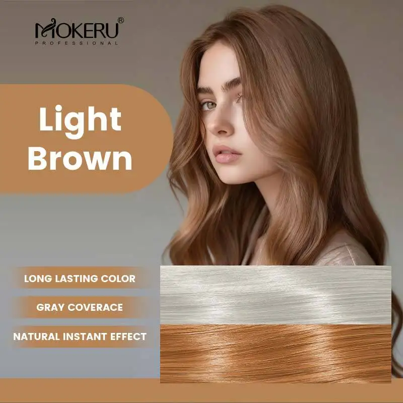 Mokeru Argan Oil Black Hair Dye Shampoo Natural Organic Long Lasting Permanent Gray Hair Color Shampoo for Women Fast Color Dye