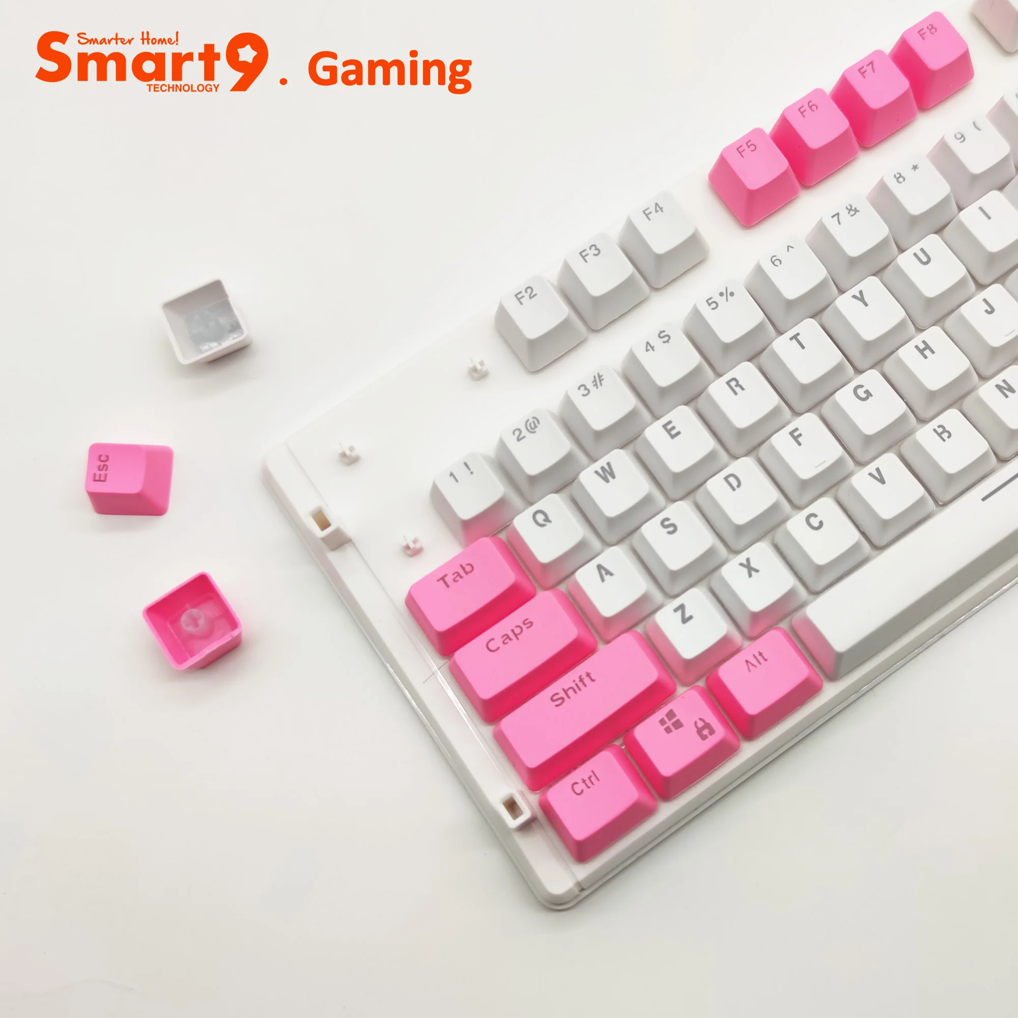 Smart9 PBT Double Shot Keycaps RGB Backlit Through Letters Different Colorways for Mechanical Gaming Keyboards