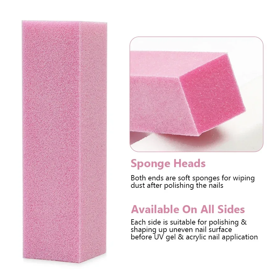5/10Pcs Professional Nail Buffer Polishing Block for Manicure - Polisher Sponge Nail File Milling Cutter Set for Salon & Home Us