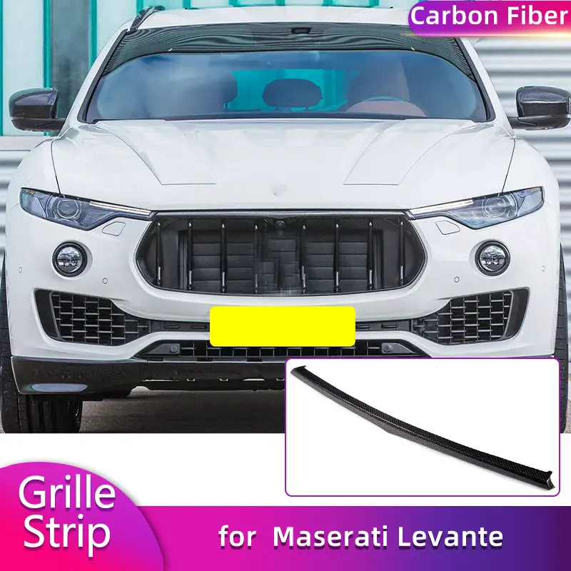 Carbon Fiber Front Bumper Grill Strip for Maserati Levante Base S Sport 2016-2021 Car Front Mesh Grill Grille Trim Body Kit