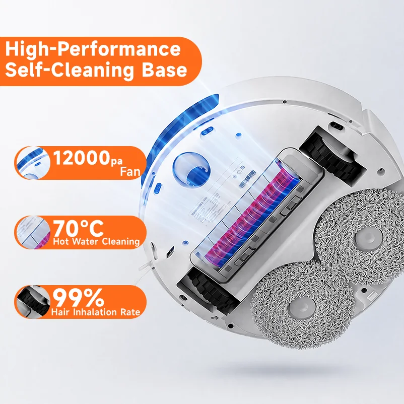 Xiaomi MIJIA M40 Robot Vacuum Cleaner,12000Pa,LDS 360° Mapping,70℃ Hot‑Water Mop Wash,Anti‑Tangle Hair‑Cut Brush for Large Home