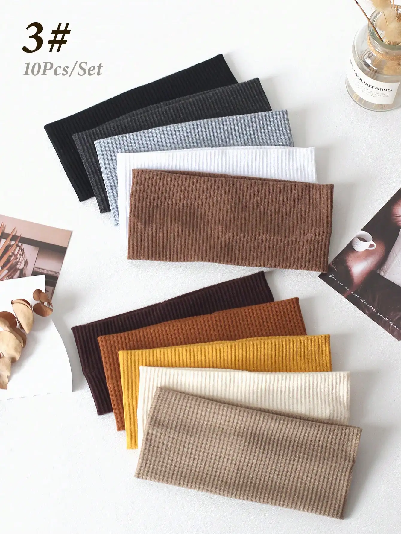 

10pcs Women's Versatile Solid Color & Striped Casual Headbands, Fashion Hair Accessories For Women, Hair Tools, Beauty
