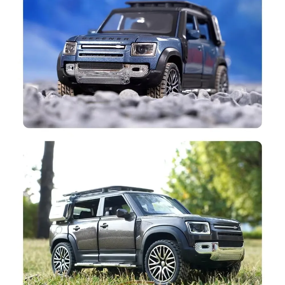 Land Rover Defender 110 Offroadader-Druckgussmodellauto im Maßstab 1:32 – zu öffnende Türen und Rückzugsfunktion |   Perfektes Spielzeug für Jungen