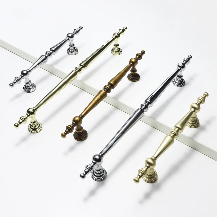 Retro Golden Furniture Handle Zinc Alloy Cabinet Drawer Handle Wardrobe Door Handle Home Decoration Hardware