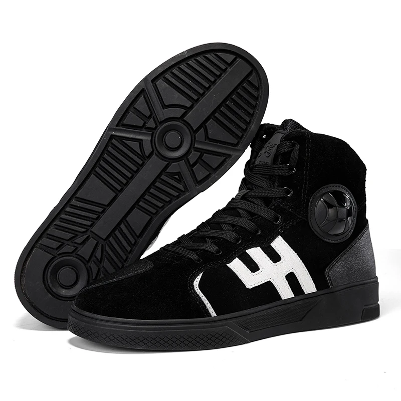 

NEW Men's Leather Motorcycle Shoes Anti Slip Wear-resistant Motos Protective Boots Breathability Motocross Racing Riding Shoes