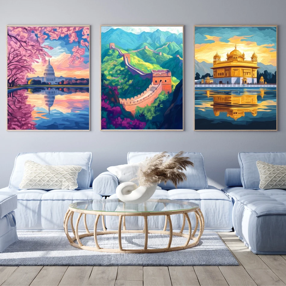 GATYZTORY-Paint By Adult Numbers,Simple hand drawn oil painting scenery,Handicraft Handiwork Art,Drawing On Canvas,Color Markers