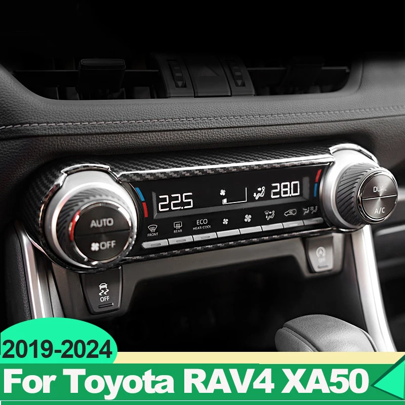 For Toyota RAV4 XA50 2019 2020 2021 2022 2023 2024 RAV 4 Hybrid Car Air Conditioning Knobs Control Panel Fan Speed Button Cover