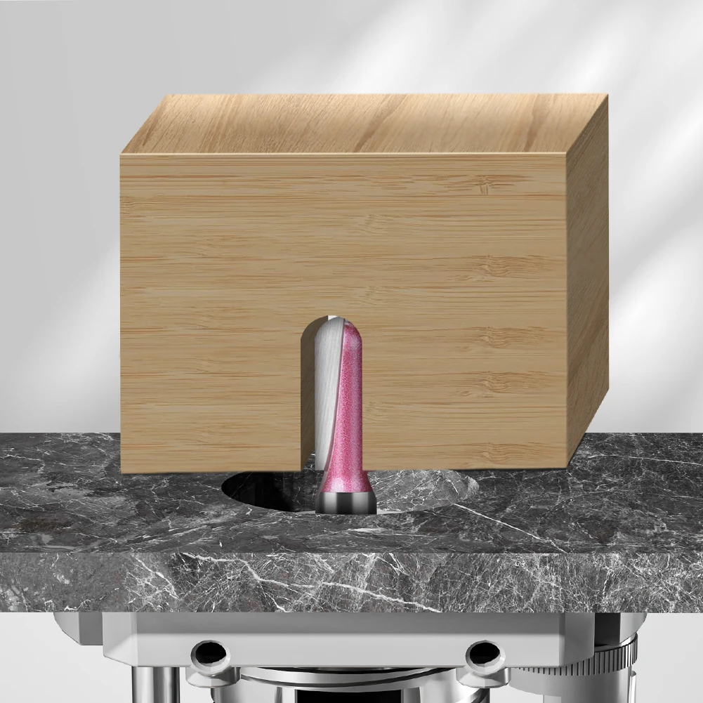 Duplo Flauta Carbide Router Bit, Haste Dia, Nariz Redondo, Derribado, Sulco Redondo, Rosa, 12mm