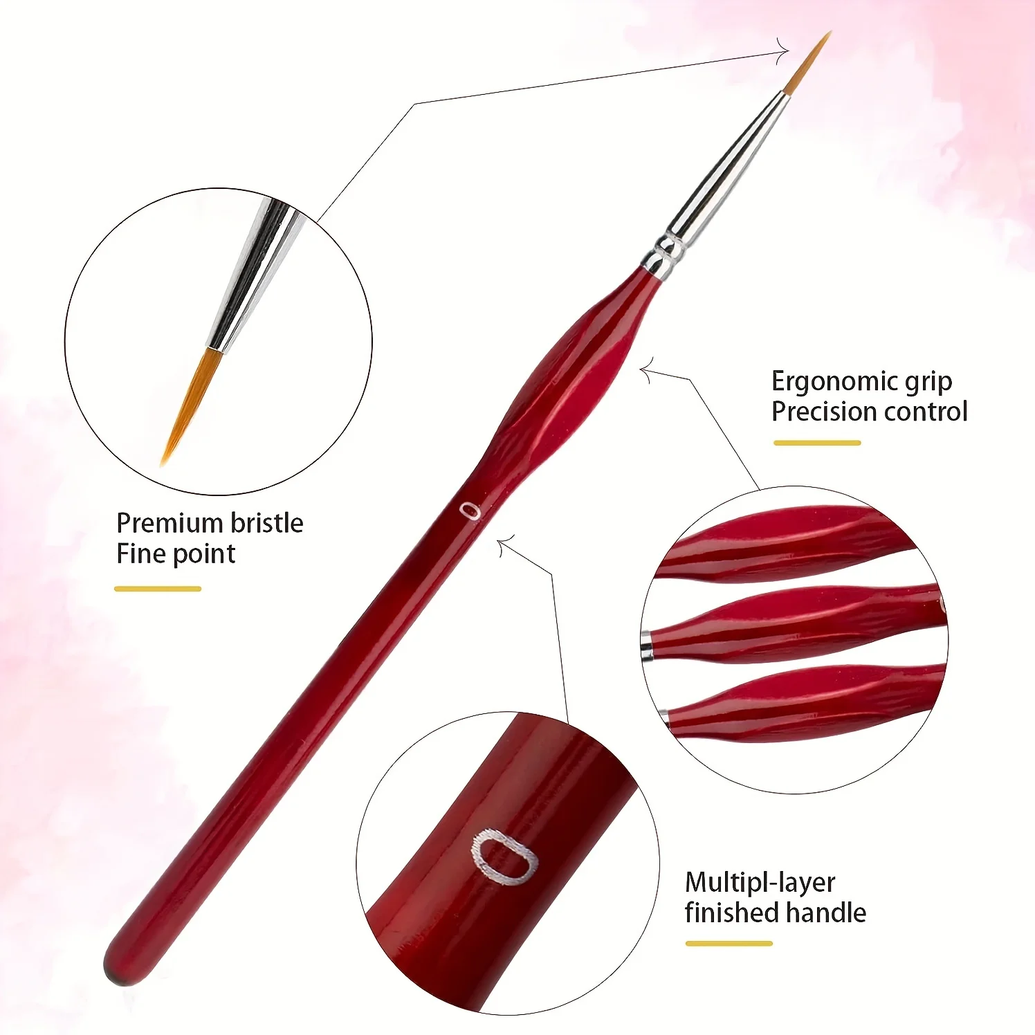 10 قطع من فرشاة الطلاء ذات التفاصيل الدقيقة، مجموعة فرش الرسم المصغرة للدهانات الصغيرة للأكريليك والألوان المائية والزيت والوجه والأظافر #3