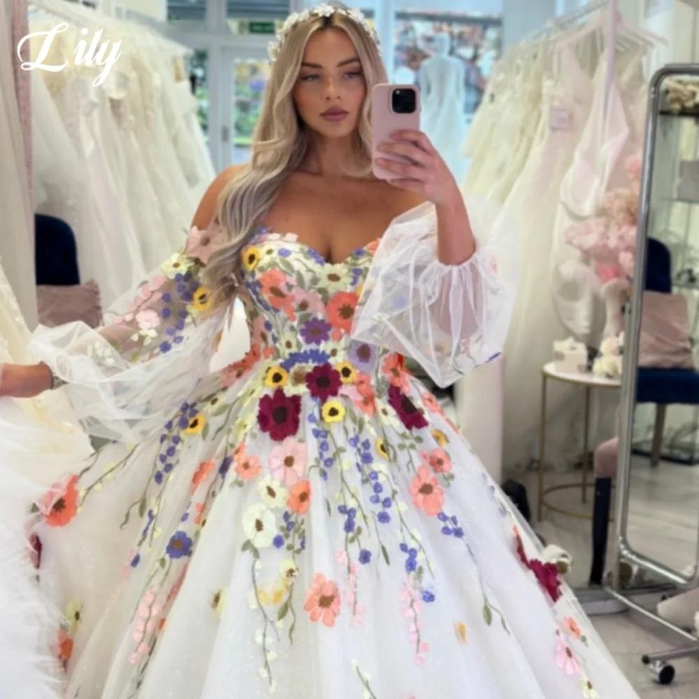 فساتين حفلة موسيقية أنيقة على الطراز الرعوي من Lily على شكل قلب بدون ظهر مزينة بفساتين سهرة على شكل حرف a فستان رسمي مخصص