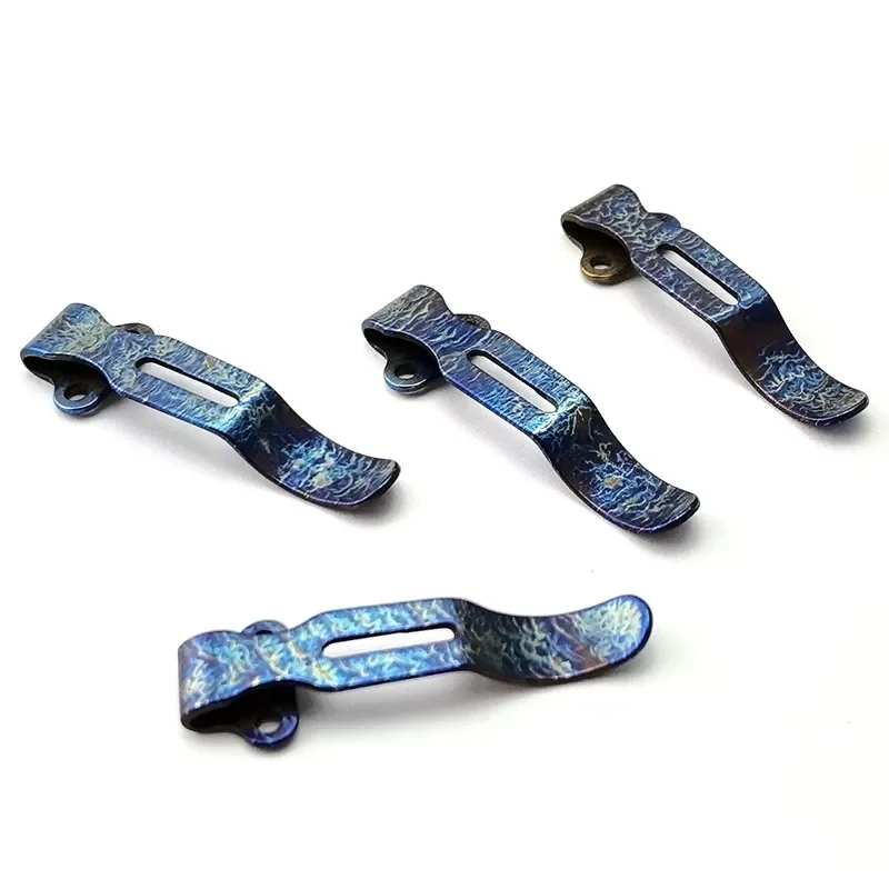 Clipe de Bolso para Faca Deep Carry Titanium Blue Craquelure Titanium para Facas Benchmade Bugout 535 / Emerson / ProTech