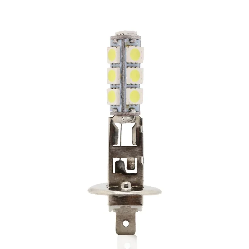 2 pces h1 lâmpada led 5050 13smd luz do carro branco nevoeiro lâmpadas h3 dc 12v led nevoeiro lâmpadas