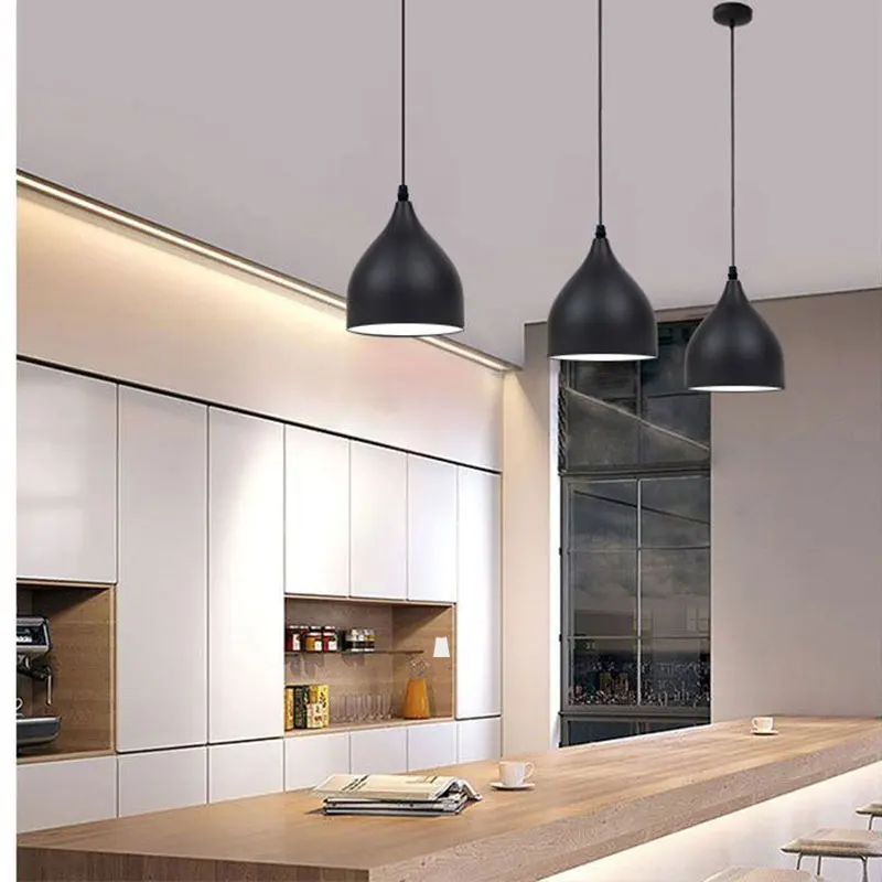 

Modern Dining Chandelier Black White Hanging Pendant Light Farmhouse Ceiling Lighting with Fixture Accessories Home Decor Lamp