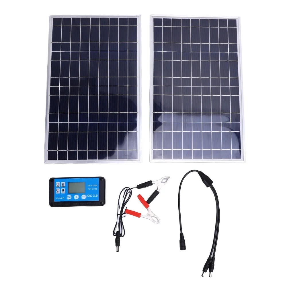 

RV Power Charger 200W Solar Kit Road Trips 0.6 Kg Per Panel Polycrystalline Silicon Cells Dual-chip Solar Cells