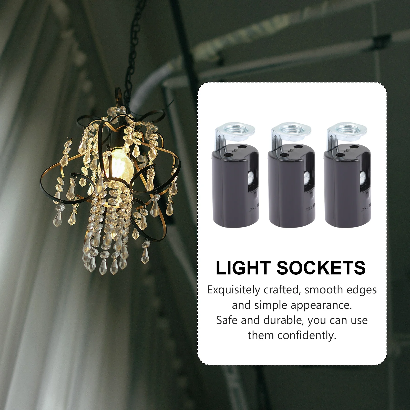 9 szt. Oprawek do lamp Trwałe żelazno-plastikowe gniazda do żyrandoli, lamp ściennych, lamp wiszących Niezawodne zamienne podstawy oświetleniowe