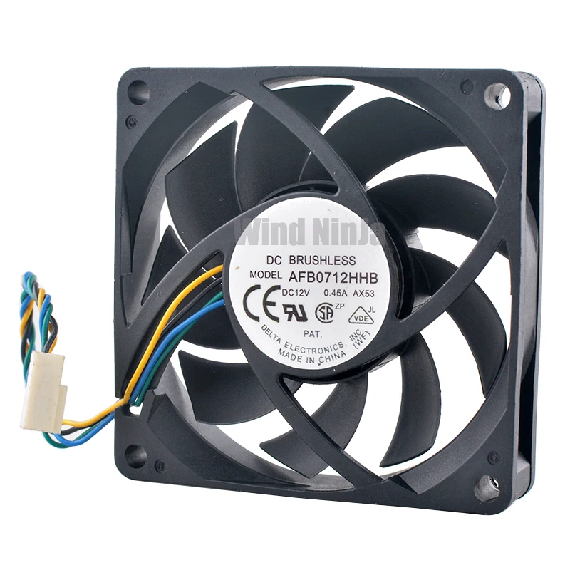 AFB0712HHB 7cm 70mm fan 70x70x15mm DC12V 0.45A 4pin Axial flow fan cooling fan for chassis CPU