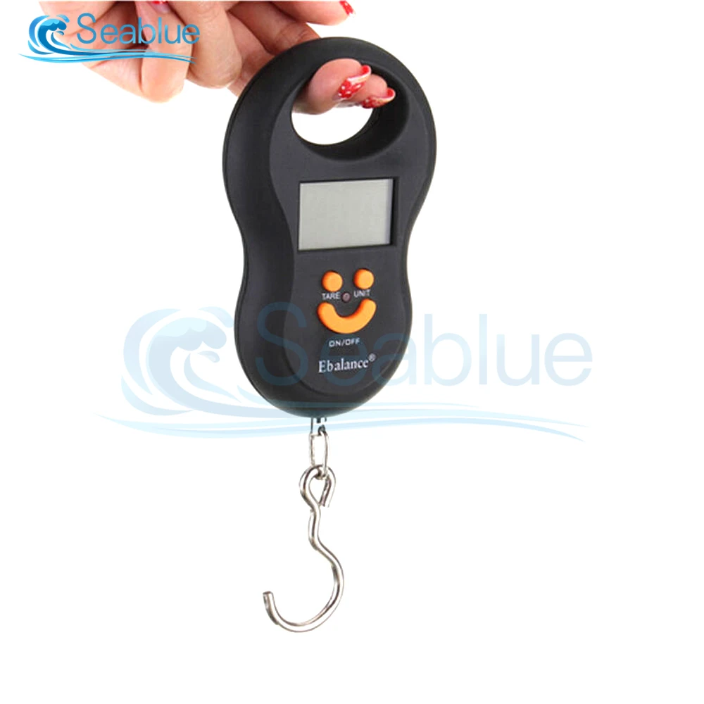 Portable 50Kg 10g Hanging Scale Digital Scale BackLight Electronic Fishing Weights Pocket Scale Luggage Scales Black