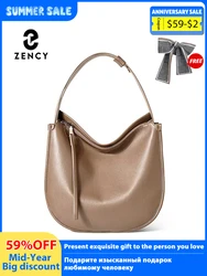 Bolso bandolera romántico de moda Zency para mujer, bolsos de cuero auténtico, bandolera de diseñador de lujo, bolsos de mano de gran capacidad para el trabajo