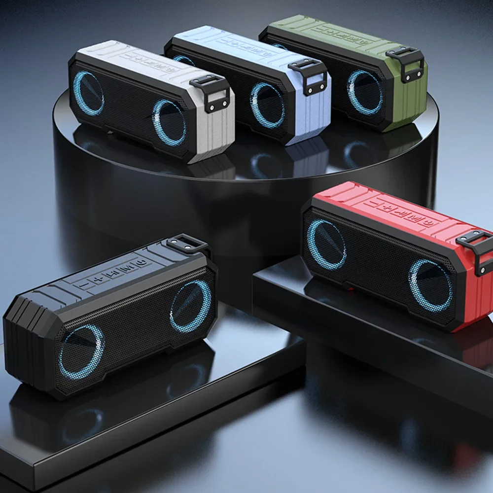 

Беспроводной Bluetooth-динамик Портативный TWS Стерео Бас IPX7 Водонепроницаемый громкоговоритель с фонариком FM-радио 12 часов воспроизведения