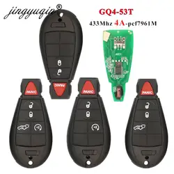 Jingyuqin GQ4-53T 433MHz puce 4A porte-clés de voiture à distance pour Dodge RAM Jeep Cherokee Sport KL Chrysler Town & Country 2014 +