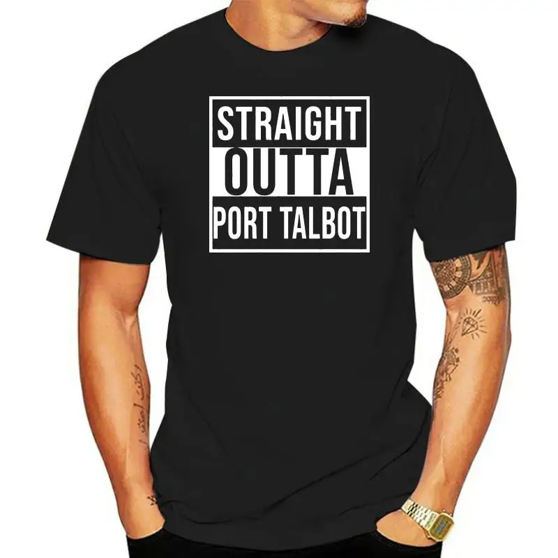 Straight Outta Port Talbot Tshirt For Mens Cotton Cute Awesome Boy Girl T Shirts O Neck Clothing Short Sleeve