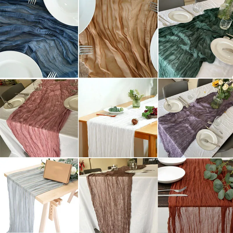1/8pcs Cheese Cloth Gauze Table Runner Rustic Wedding Decor 90x 400CM Boho Style
