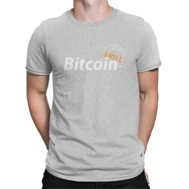 Cryptocurrency Art Fun Tees Short Sleeve Crewneck T-Shirts Cotton Bitcoin Certified Shill Funny Men's T Shirts