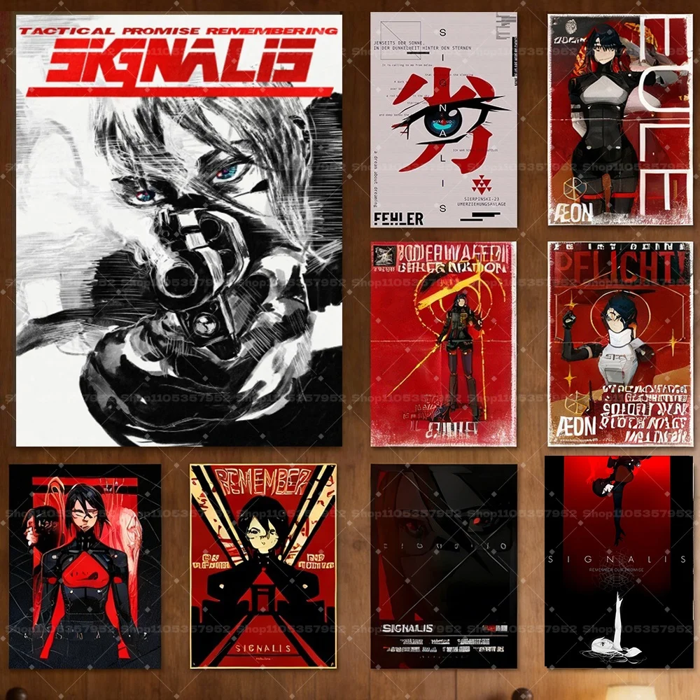 Image of S-Signalis Sci-Fi Horror-Spiel Leinwand-Wandkunst Elster Aeon Klassisches Vintage-Spiel Retro-Poster Deko Schlafzimmer Gaming-Raum Gamer-Geschenk