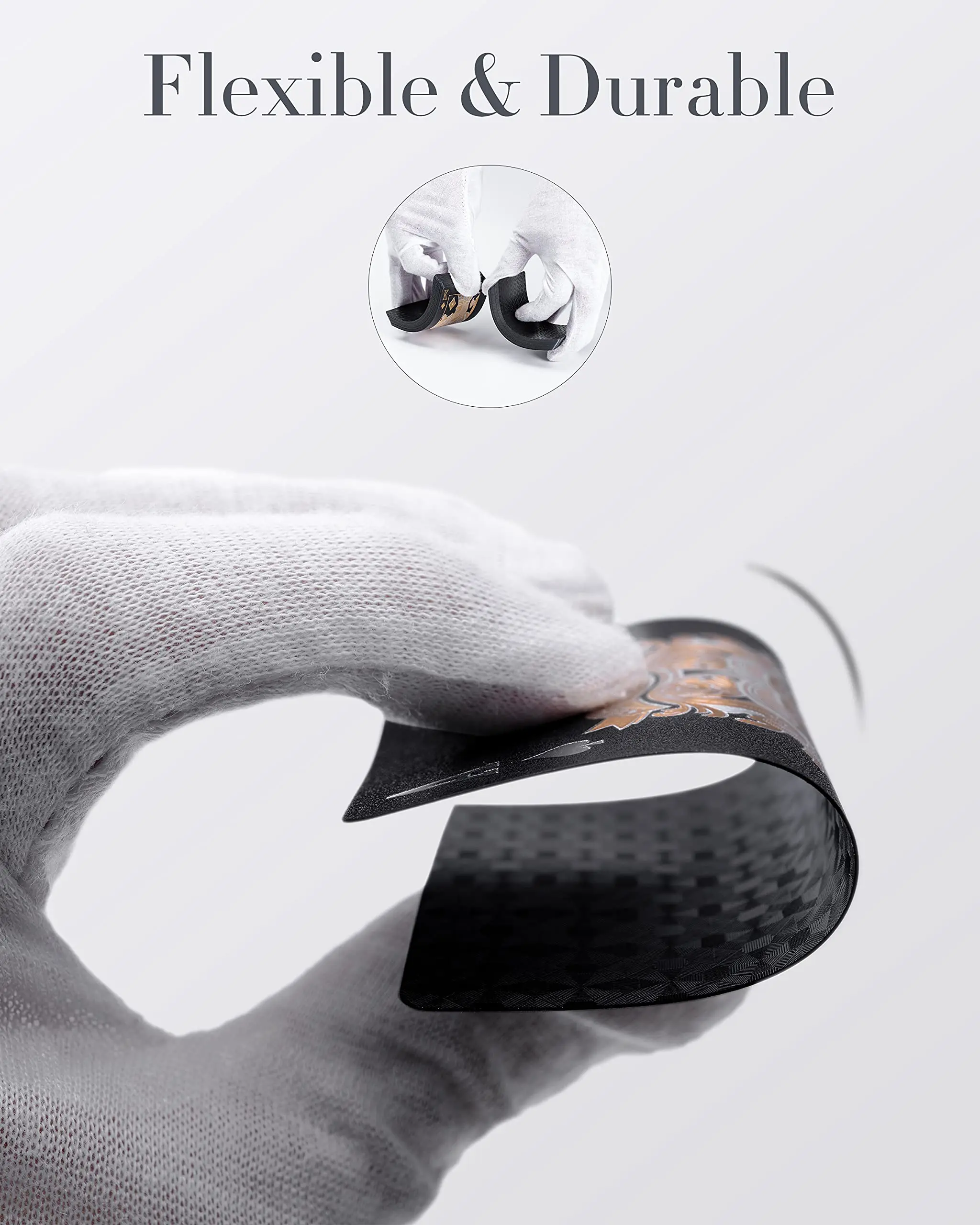 أوراق لعب مقاومة للماء من بلاك دايموند، أوراق لعب عالية الدقة، سوليتير (أسود)