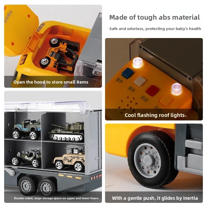 Conjunto de carros de brinquedo grande para crianças, veículos de construção de simulação de liga, incluindo modelos de escavadeira de motor de incêndio de contêiner de caminhão