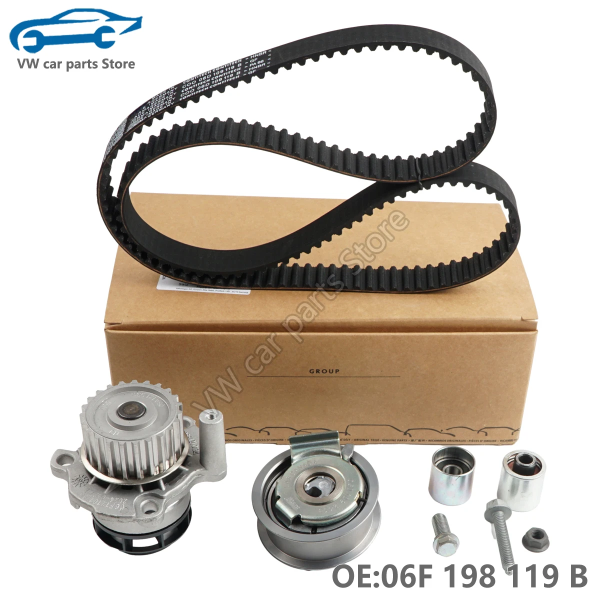 06F198119A B Timing Belt Kit Water Pump Chain Tensioner For TT A6 Eos Jetta Leon 06F121011 06D109119B 06D109243B 06D109244E