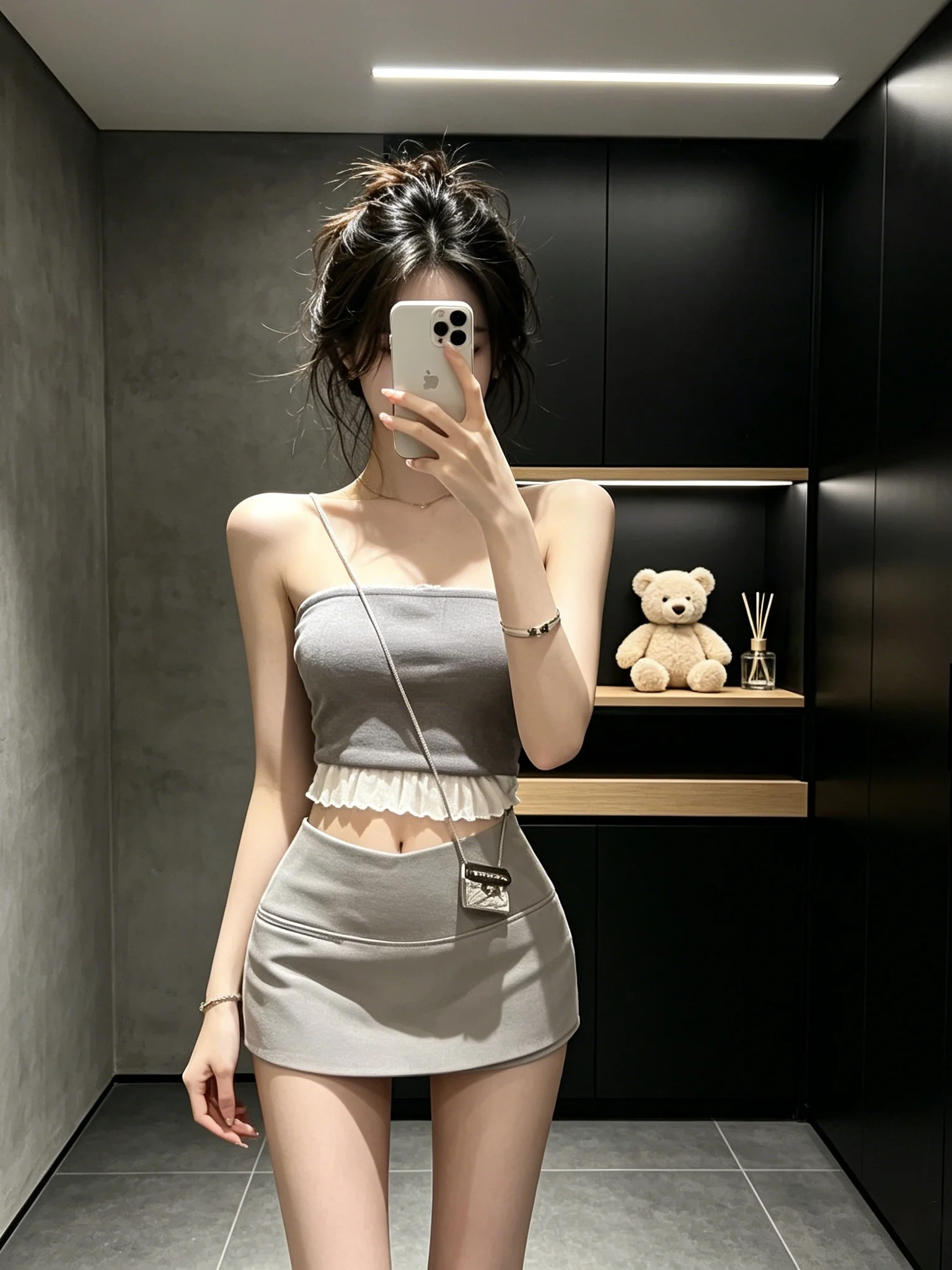 

Korean Style Hot Girl Ruffle Hem Tube Top A-Line Skirt Summer New Arrival High Waist Fashion Set Women's Clothing