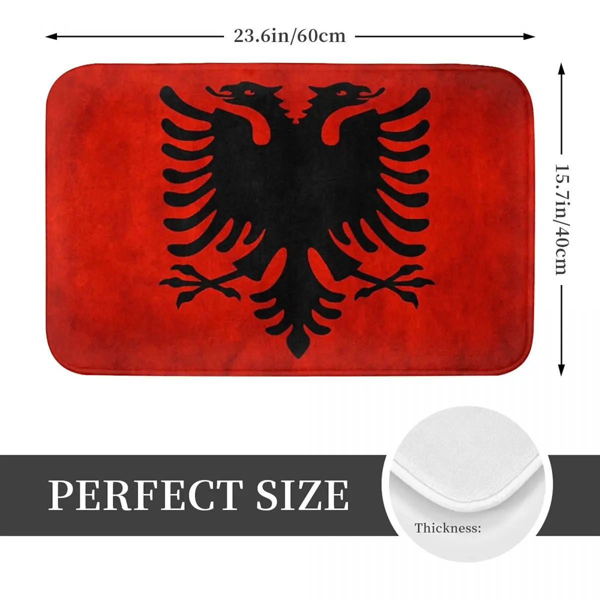 Albania Flag Anti-slip Doormat Floor Mat Dust-proo Carpet Rug for Kitchen Entrance Home Bathroom Living room Footpad Mats