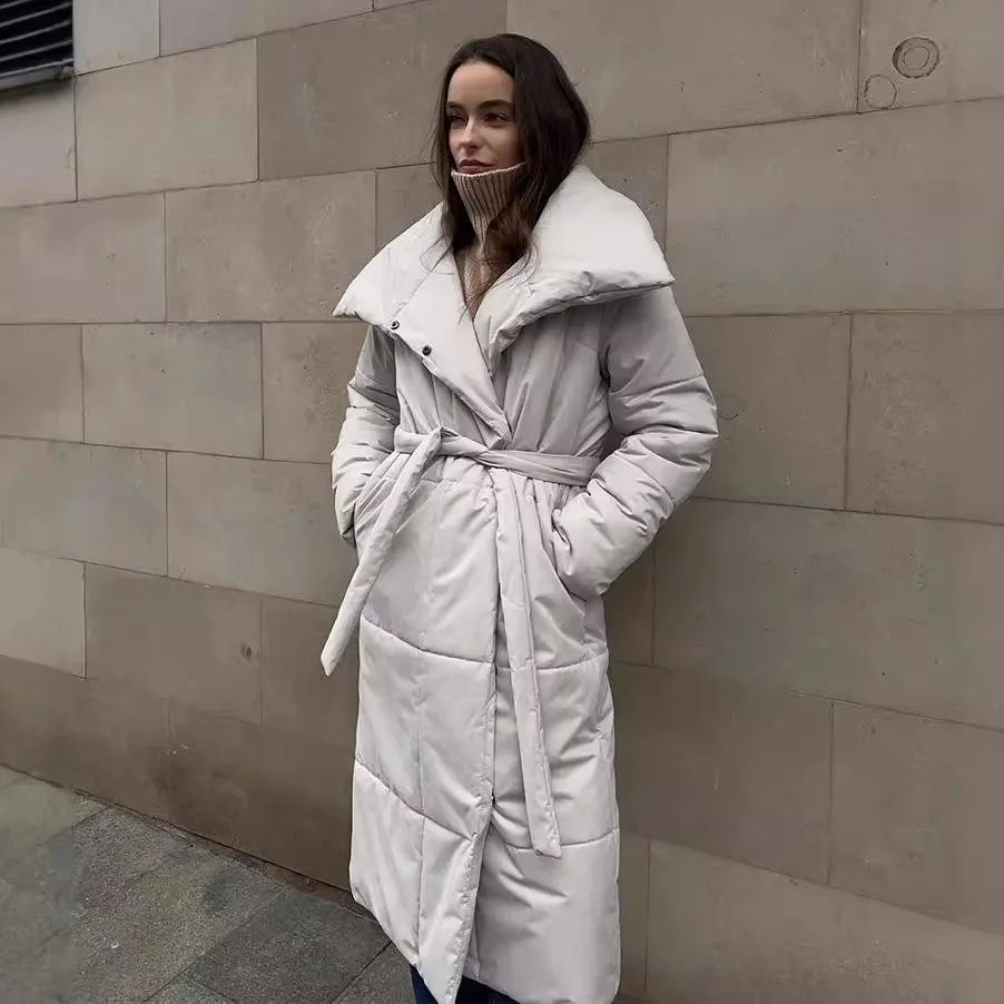 

Парки, хлопковая стеганая куртка, женское зимнее длинное пальто с капюшоном, однобортное однобортное пальто на шнуровке, верхняя одежда-пуховик, уличная одежда
