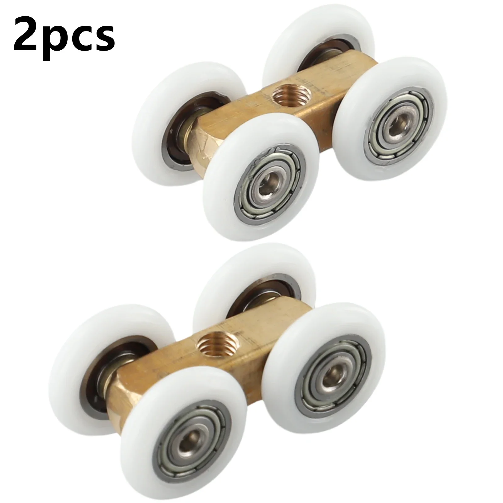 

2Pcs Shower Room Copper Four-wheel Hanging Pulley Roller For Bathroom Glass Slide Door Waterproof Bearing Crane Toilet Door