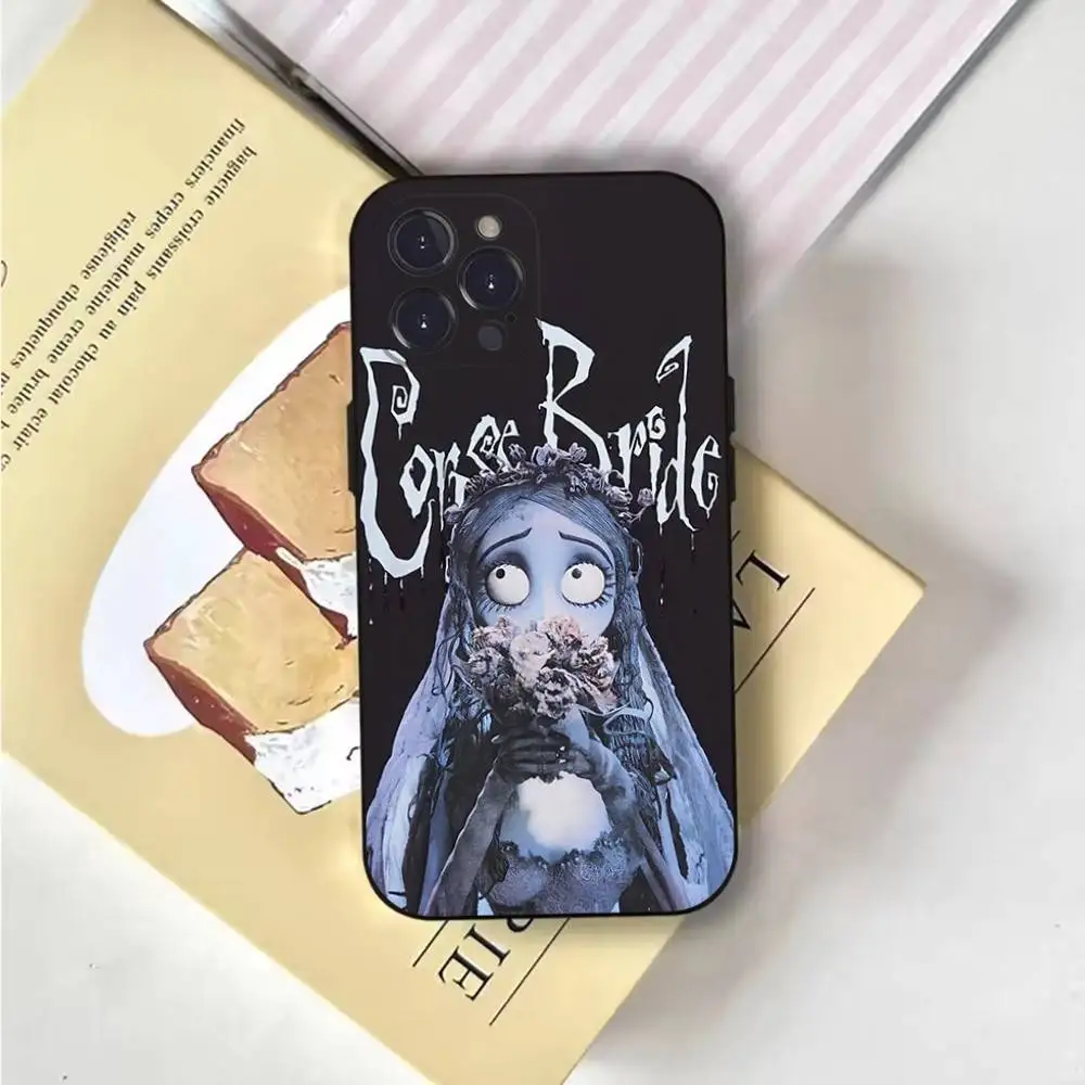 حافظة هاتف C-Corpse B-Bride Victor لهاتف iPhone 6,17,16,15,14,13,12,11 Plus,Pro Max,XS,X,XR,SE,Mini,8,7,غطاء أسود من السيليكون الناعم